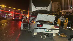 Çevre Yolunda Otomobil Otobüse Arkadan Çarptı: 3 Kişi Yaralandı