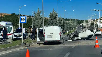 İnönü Üniversitesi Yolunda Korku Dolu Anlar! Otomobil Ters Döndü