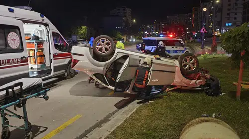 Malatya’da Korkutan Kaza: Takla Atan Otomobilde 2 Kişi Yaralandı