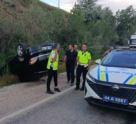 Sürgü Mahallesi’nde Korkutan Kaza! Kontrolden Çıkan Otomobil Takla Attı